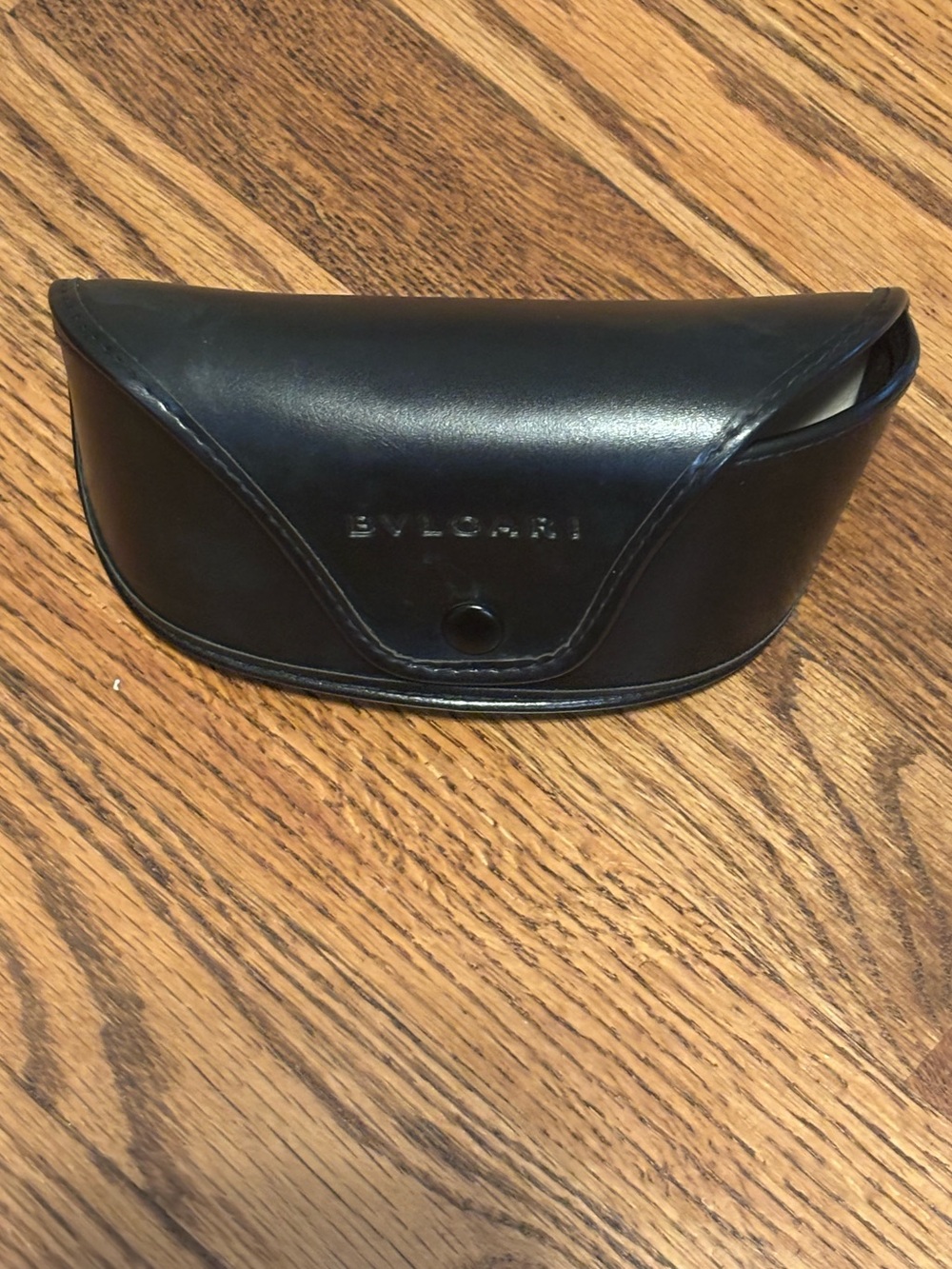 Bulgari BVLGARI Black Leather Eyeglass Sunglasses Case w/Cleaning Cloth